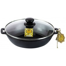 Cratita din fonta cu capac sticla MAYSTERNYA, D24xh6cm