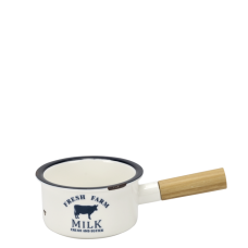 Cratita portelan cu maner bambus CULINARO HAPPY FARM, 18,6x11,5xh6cm, 350ml
