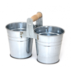 Set 2 galetuse galvanizate cu maner de lemn, CULINARO, 11cm
