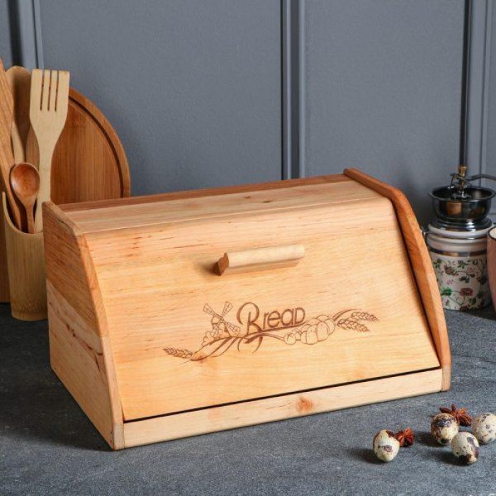 Cutie pentru paine, din lemn, MAYSTERNYA, 37x24xh19cm