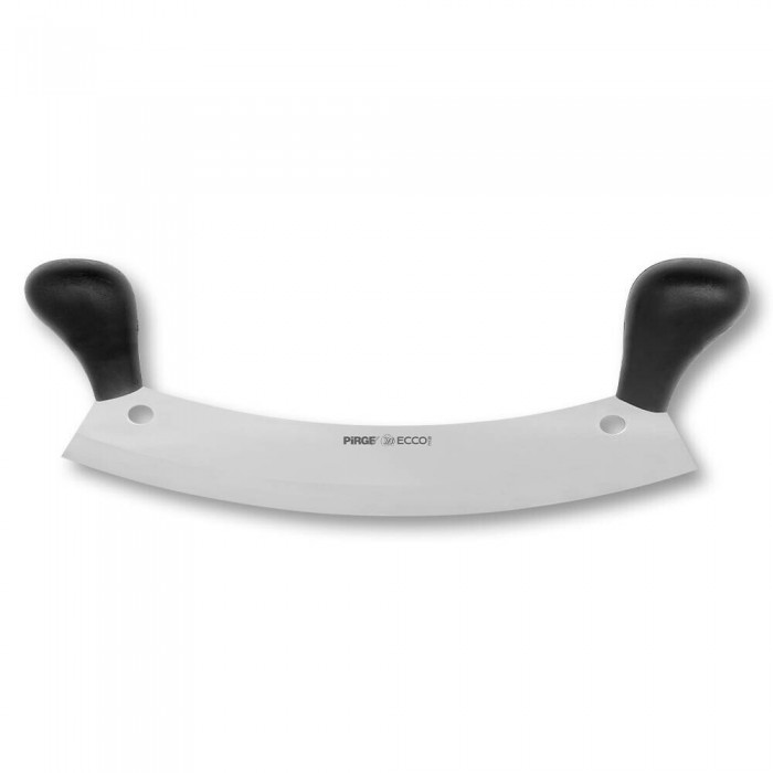 Cutit pentru tocat carne/verdeturi/mirodenii, profesional PIRGE ECCO, lama inox 35cm, manere negre
