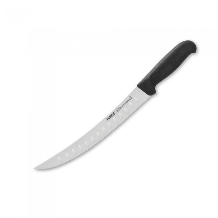 Cutit pentru tocat si feliat carne profesional PIRGE BUTCHER'S, lama inox 26cm cu alveole, maner negru