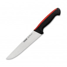 Cutit profesional pentru carne #4 PIRGE PRO 2002 Super Grip, lama inox 21cm, maner antialunecare negru/rosu