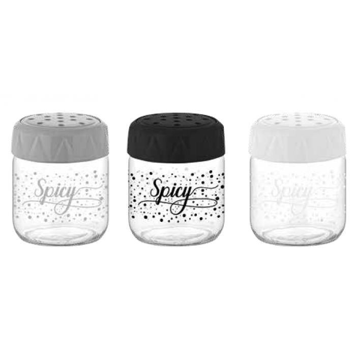 Dozator sticla pentru condimente, RAKI LEXA, 210ml, decor si capac de diferite culori