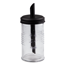 Dozator zahar RAKI OLD FASHIONED 395ml, din sticla cu capac negru