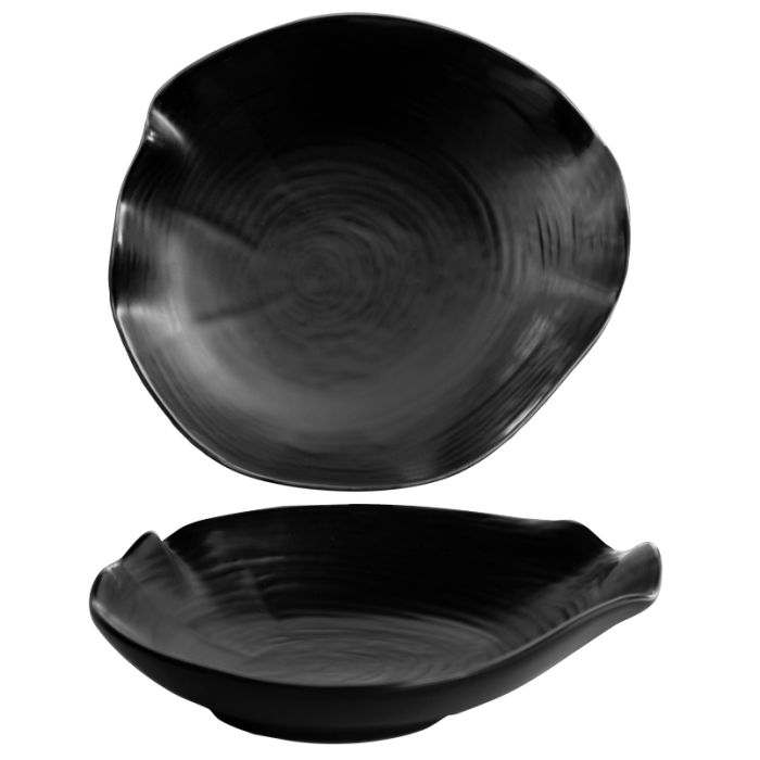 Farfurie adanca din portelan CULINARO WILLOW BLACK, 17cm