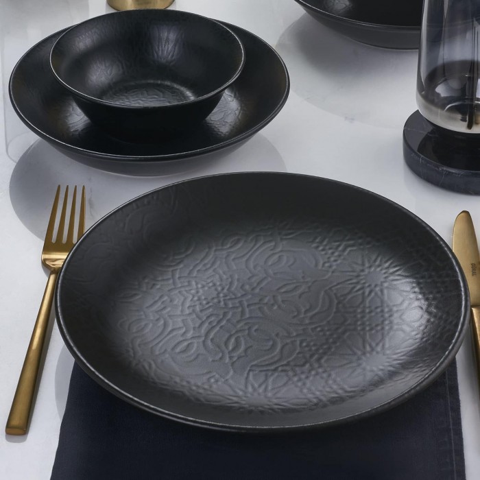 Farfurie intinsa din portelan GURAL BLACK MATT, D21cm