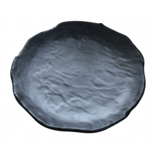 Farfurie intinsa melamina RAKI, D16xh2,4cm, neagra cu aspect ardezie