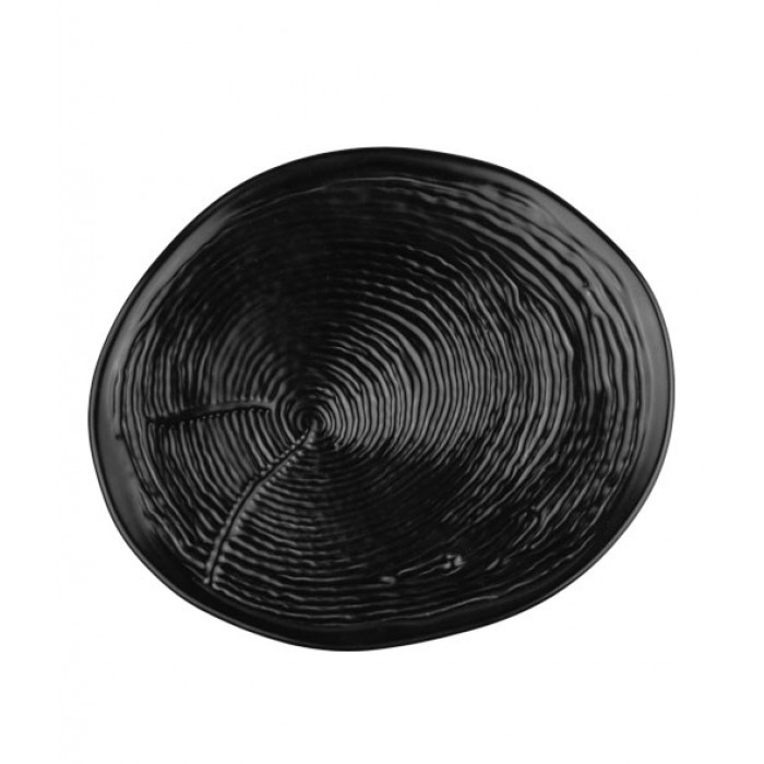 Farfurie intinsa portelan cu striatii CULINARO WILLOW BLACK, 24cm