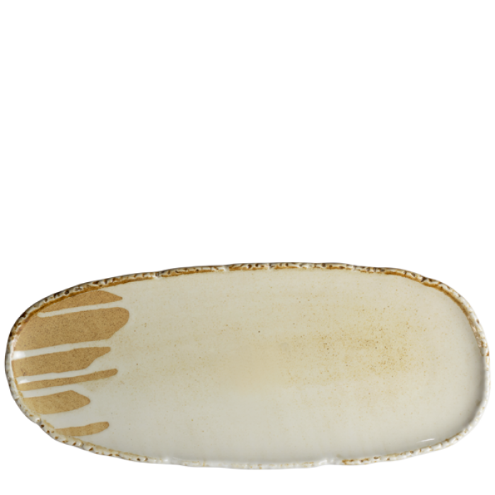 Farfurie ovala intinsa din portelan CULINARO FUJI, 35x15xh2cm, bej