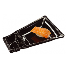 Farfurie pentru sushi RAKI SHIBUI, trapez, 23,8x15,5xh3,5cm, melamina, neagra