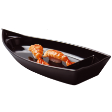 Farfurie pentru sushi, tip barca, RAKI SHIBUI, 30,2x14,1xh3,6cm, melamina, neagra