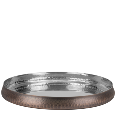 Farfurie Thali adanca CULINARO ANTIQUE, D33,5xh3cm, inox texturat cu invelis cupru antichizat
