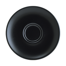 Farfurioara portelan pentru ceasca cafea BONNA NOTTE, D12cm, neagra (NOT GRM 02KT)