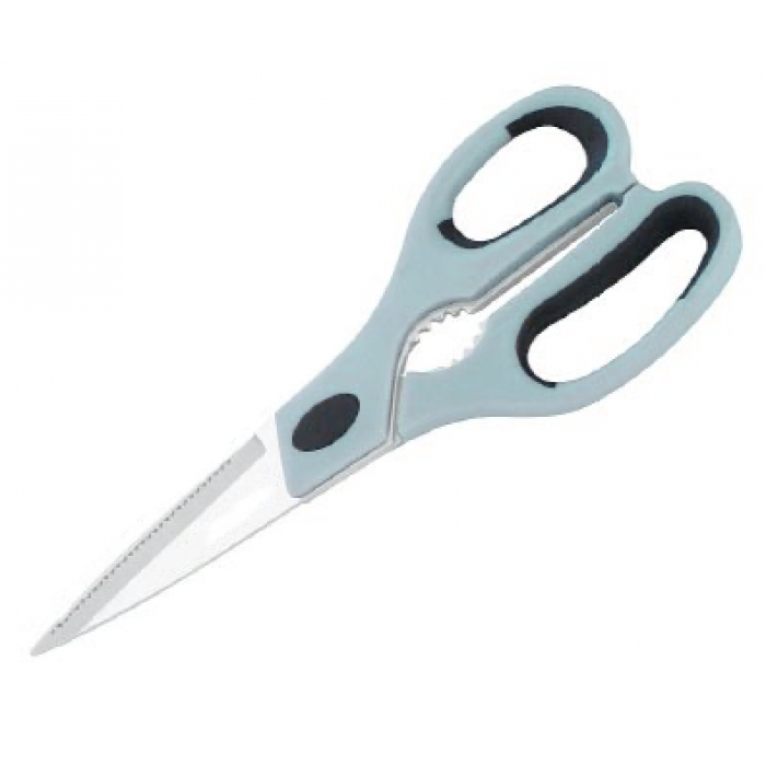 Foarfeca pentru legume si carne pui, cu spargator nuci si deschizator capace sticla, RAKI, manere de silicon