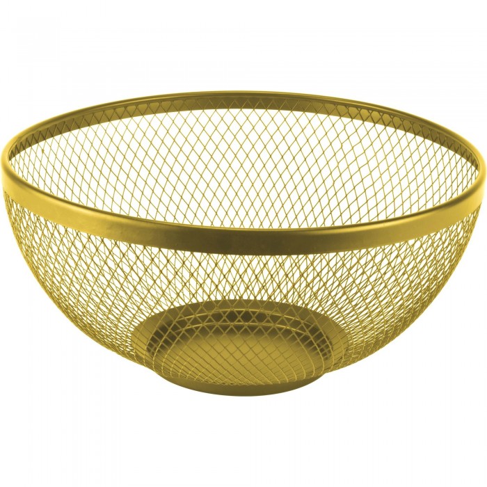 Fructiera rotunda aurie CULINARO WICKED, D26xh13cm, plasa metal