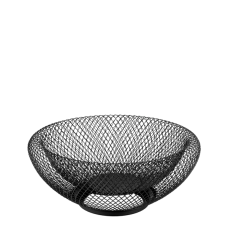 Fructiera rotunda neagra CULINARO WICKED, D25xh13cm, plasa metal, cu pereti dubli