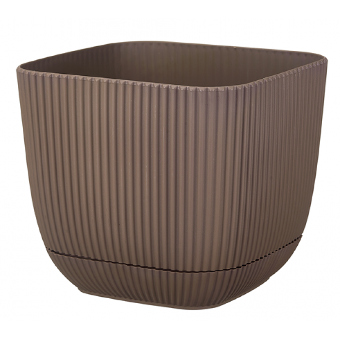 Ghiveci patrat RAKI 11x11xh9,5cm 670ml culoare maro