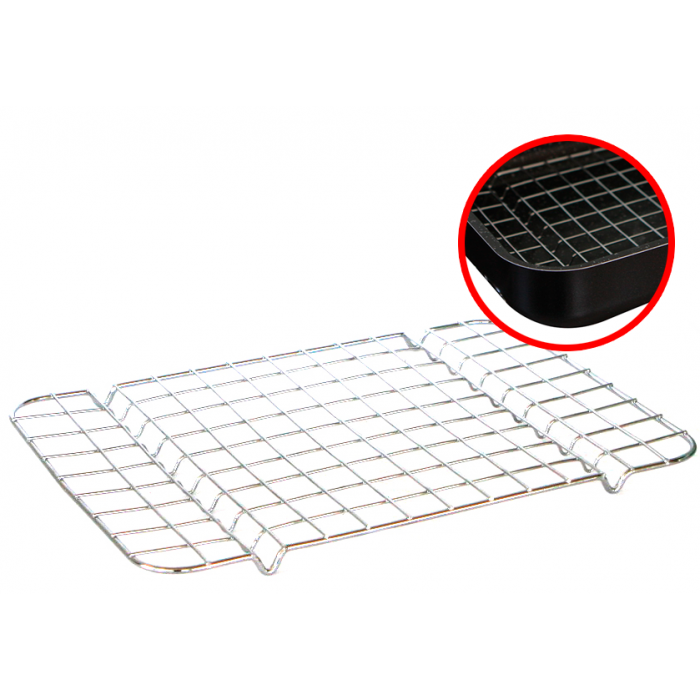 Gratar pentru tava cuptor, inox, RAKI, 32x22cm