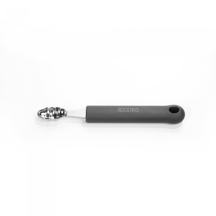 Lingura pariziana cu model stridie, pentru decorat fructe/legume, PIRGE GASTRO, inox, maner gri