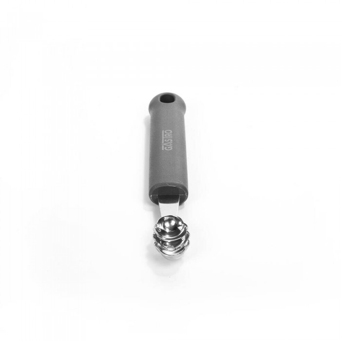 Lingura pariziana cu model stridie, pentru decorat fructe/legume, PIRGE GASTRO, inox, maner gri