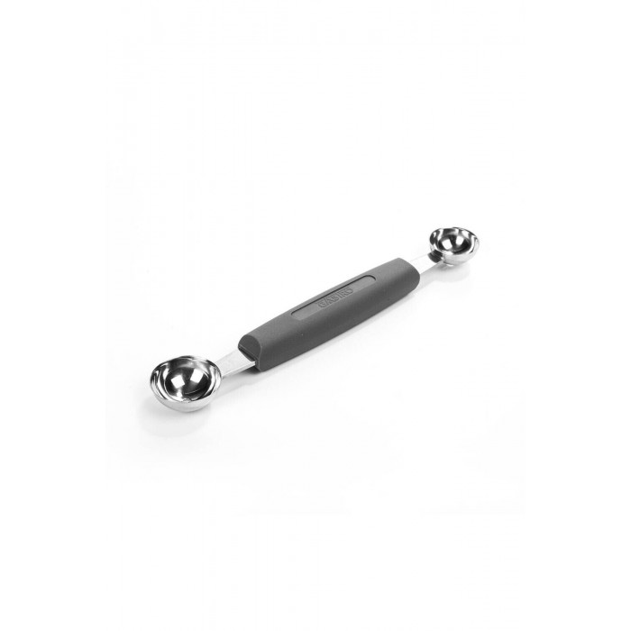 Lingura pariziana dubla D22/25mm pentru decoruri, profesionala, PIRGE GASTRO, inox, maner gri