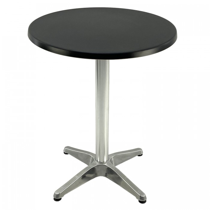 Masa bistro rotunda D60xh74cm Raki Black, blat werzalit si baza din aluminiu
