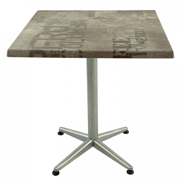 Masa cafenea/restaurant patrata 70x70xh74cm Raki Brown Coffee Sack, blat werzalit si picior metalic gri