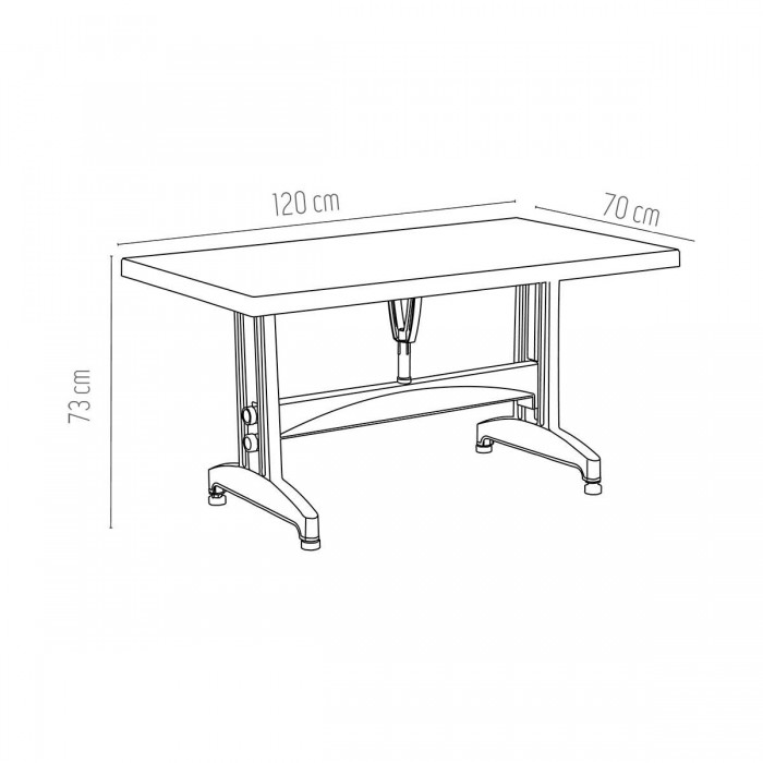 Masa dreptunghiulara plastic RAKI, 120x70xh73cm, alba