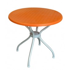 Masa gradina/terasa rotunda orange RAKI BETA, D80xh72,5cm, blat polipropilena, picioare aluminiu
