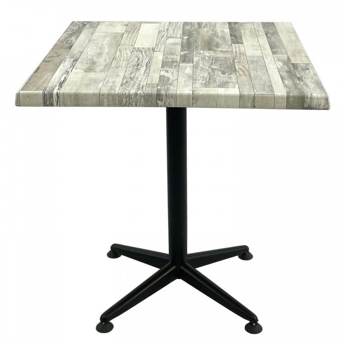 Masa patrata pentru cafenea/bistro 70x70xh74cm, Raki White Block, blat werzalit si picior negru metalic