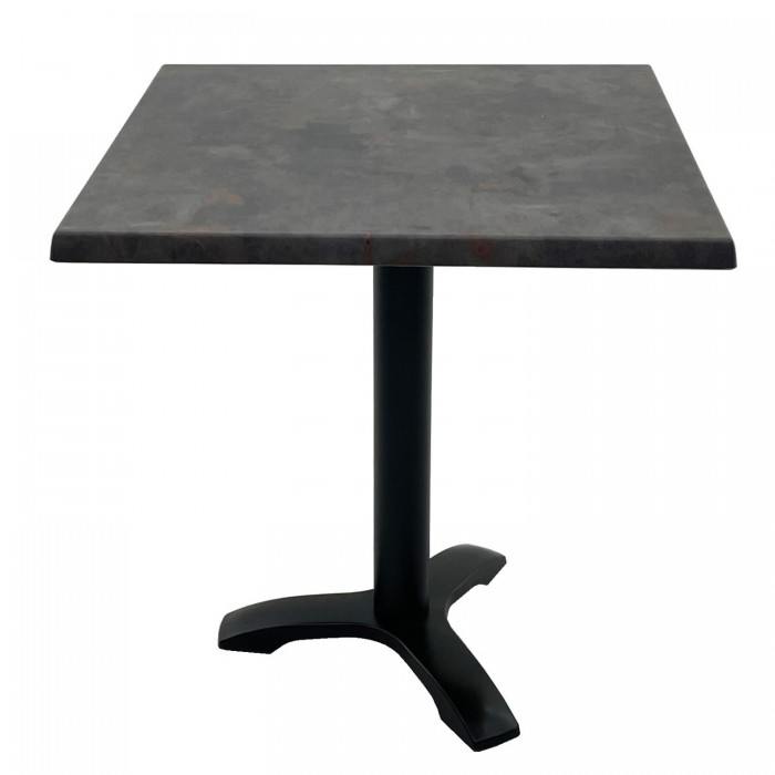 Masa patrata pentru restaurant 80x80xh74cm, Raki Metalic Oxid, blat werzalit si picior negru din metal