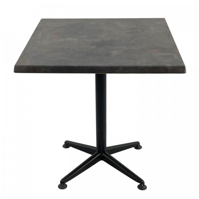 Masa patrata pentru restaurant 80x80xh74cm, Raki Metalic Oxid, blat werzalit si picior negru metalic
