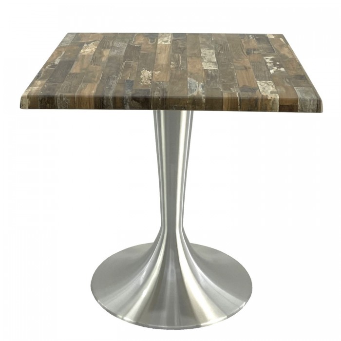 Masa patrata pentru restaurant/cafenea 80x80xh74cm, Raki Maracaibo, blat werzalit si baza aluminiu