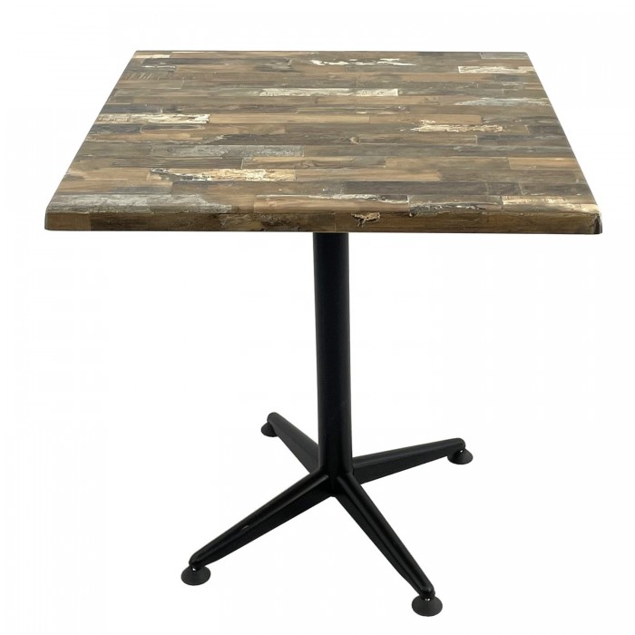 Masa patrata pentru restaurant/cafenea 80x80xh74cm, Raki Maracaibo, blat werzalit si picior negru metalic