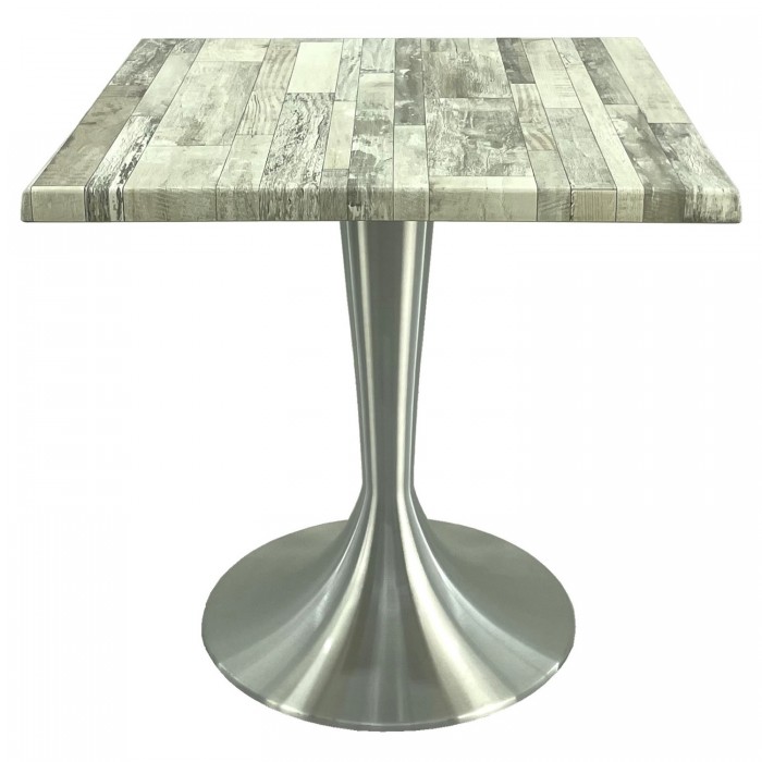Masa patrata pentru terasa/restaurant 80x80xh74cm, Raki White Block, blat werzalit si baza aluminiu