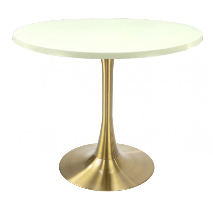 Masa pentru restaurant rotunda Raki Uni Art, D80xh74cm, blat werzalit si picior central metalic auriu cu baza rotunda 50cm