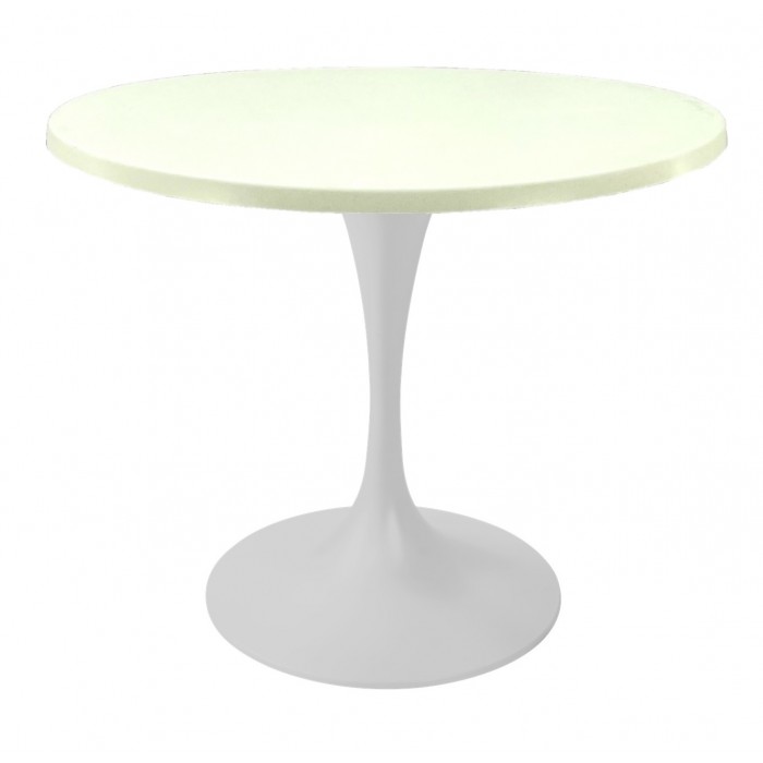 Masa pentru restaurant rotunda Raki Uni Art, D80xh74cm, blat werzalit si picior metalic alb cu baza rotunda 50cm