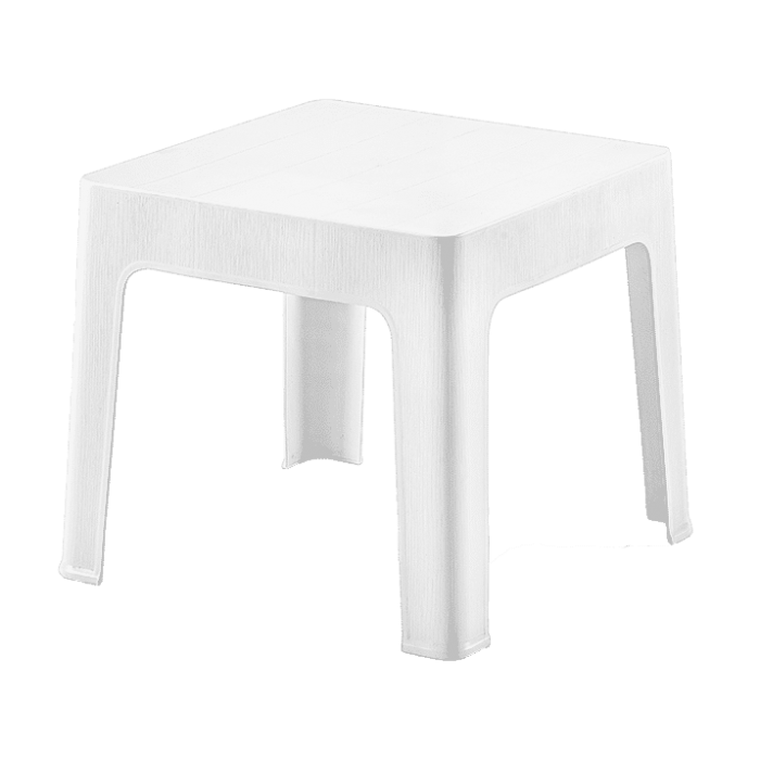 Masa pentru sezlong RAKI plastic alba 44x44xh41cm