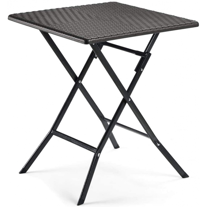 Masa plianta patrata balcon/terasa RAKI 62x62xh74cm poliratan maro