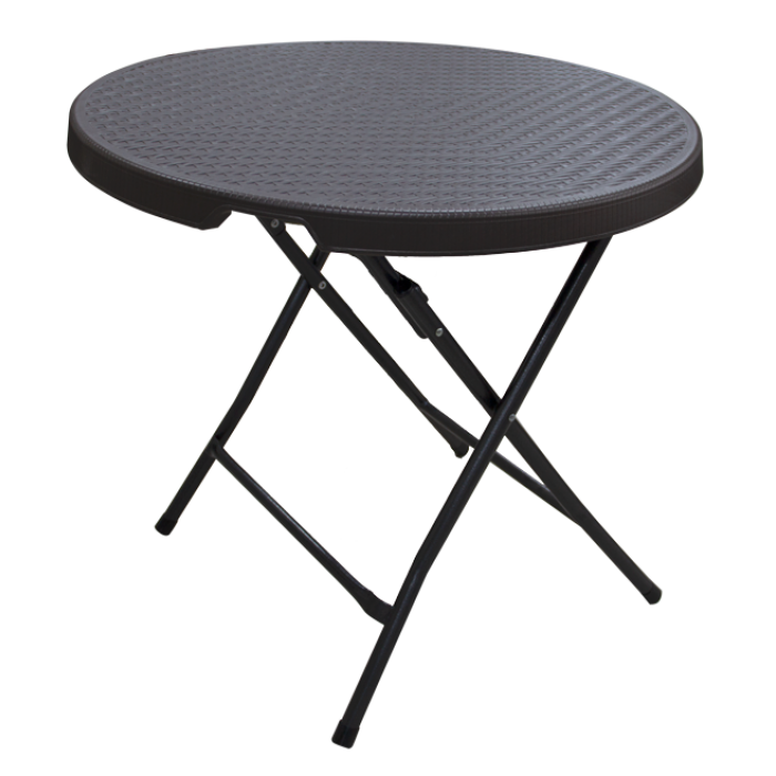 Masa plianta rotunda balcon/terasa RAKI D80xh74cm poliratan maro