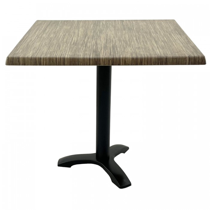 Masa restaurant, terasa patrata 80x80xh74cm Raki Dark Seagrass, blat werzalit si picior metalic negru