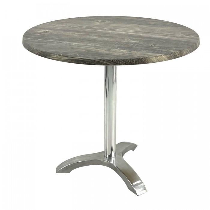Masa restaurant/terasa rotunda D80xh74cm Raki Old Pine, blat werzalit si picior aluminiu