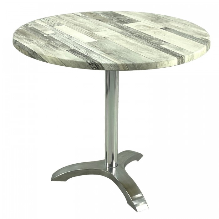 Masa rotunda cafenea D80xh74cm Raki White Block, blat werzalit si picior aluminiu