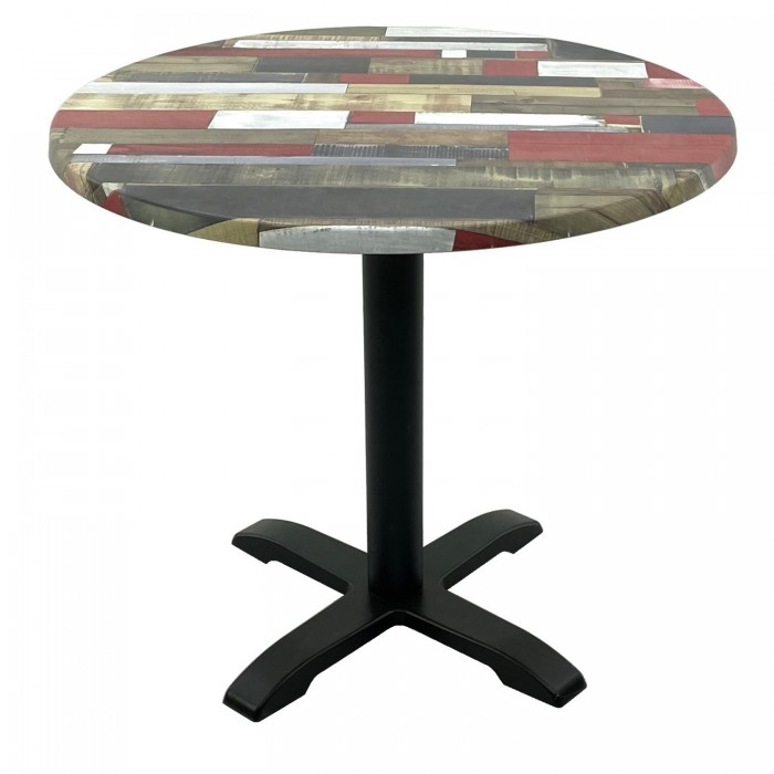 Masa rotunda D80xh74cm Raki Redden Wood, blat werzalit si baza metalica