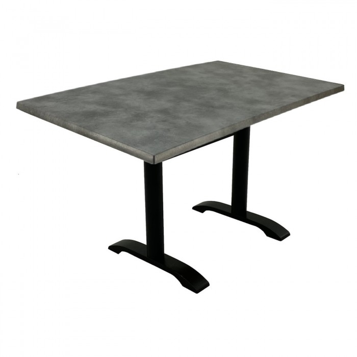 Masa terasa/restaurant dreptunghiulara 120x70xh74cm Raki Copperfield, blat werzalit si picior metalic negru