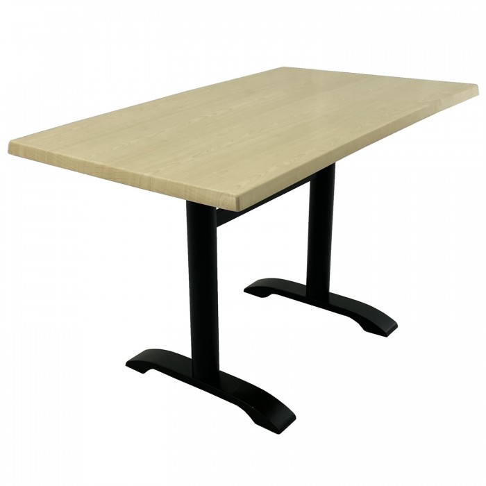 Masa terasa/restaurant dreptunghiulara 120x70xh74cm Raki Maple, blat werzalit si picior metalic negru