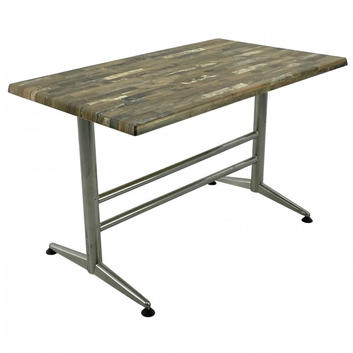 Masa terasa/restaurant dreptunghiulara 120x70xh74cm Raki Maracaibo, blat werzalit si baza metalica gri