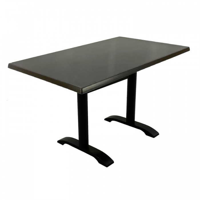 Masa terasa/restaurant dreptunghiulara Raki New Wenge, 120x70xh74cm, blat werzalit si picior metalic negru