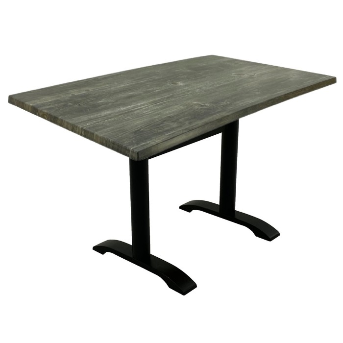 Masa terasa/restaurant dreptunghiulara Raki Old Pine, 120x70xh74cm, blat werzalit si picior metalic negru